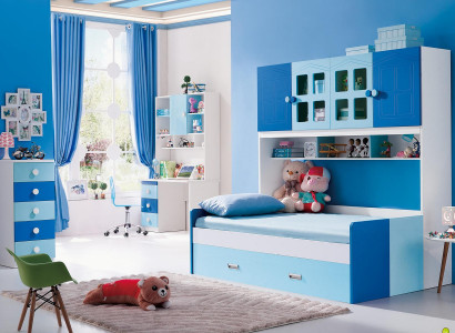 Designer Zimmer Jugend & Kinder Schlafzimmer Tisch Bett Kommode Set Neu